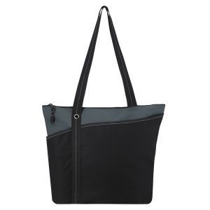 Two-Tone Tides Zippered Tote