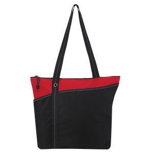 Two-Tone Tides Zippered Tote