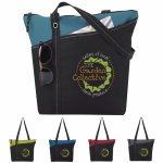 Two-Tone Tides Zippered Tote