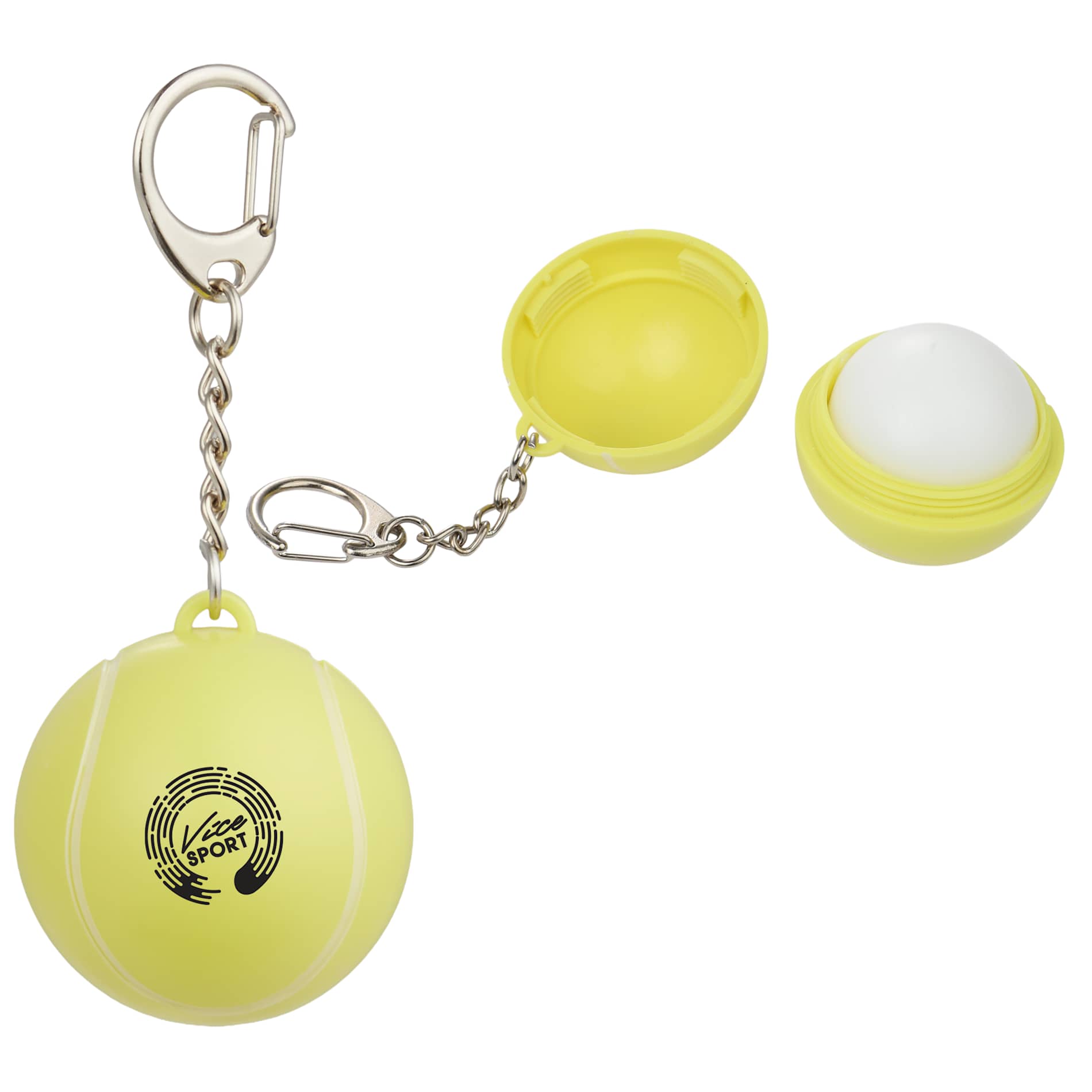 Tennis Ball Lip Balm Keychain