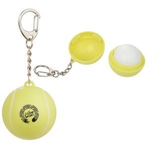 Tennis Ball Lip Balm Keychain