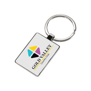White Panel Metal Keyring