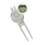 Divot Tool.golfers.silver.white