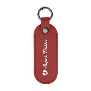 Leatherette Keychain with Carabiner Clip