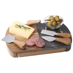 Cheese Night Marble & Wood Board Set