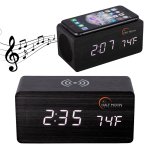 Retro Desk Mate Wireless Charging Clock Speaker