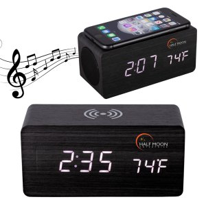 Retro Desk Mate Wireless Charging Clock Speaker