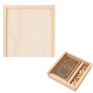 Game Night Wooden Cards & Dice Set