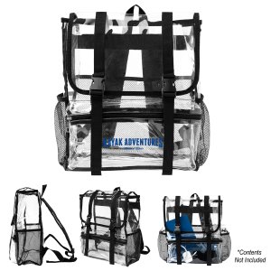 PVC Flap-Top Transparent Backpack