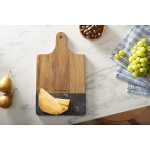 Marble Meets Acacia Serving Board