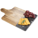 Marble Meets Acacia Serving Board