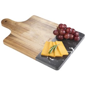 Marble Meets Acacia Serving Board