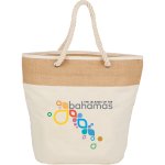 Natural Canvas & Jute Rope Bag