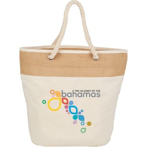 Natural Canvas & Jute Rope Bag