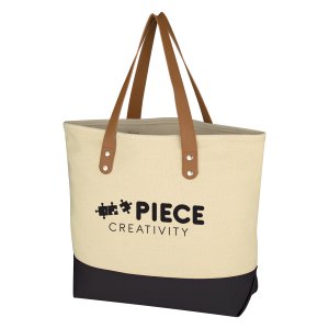Canvas & Carry Tote with Leather Handles