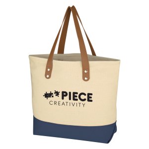 Canvas & Carry Tote with Leather Handles