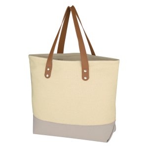 Canvas & Carry Tote with Leather Handles