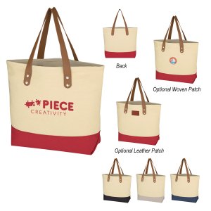 Canvas & Carry Tote with Leather Handles