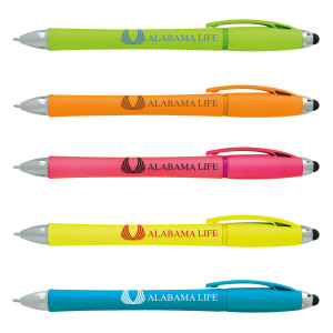 Neon Barrel Highlighter Pen with Stylus