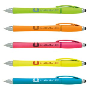 Neon Barrel Highlighter Pen with Stylus