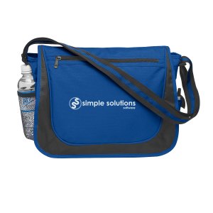 Polyester Messenger Bag with Striped Strap