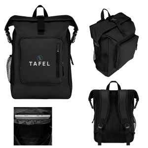 Matte Tarpaulin Roll-Top Laptop Backpack