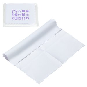 6" x 6" Microfiber Cleaning Cloth in Clear PVC Case