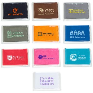 6" x 6" Microfiber Cleaning Cloth in Clear PVC Case