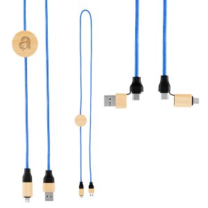 Eco-Charge Multi-Device Bamboo Cable