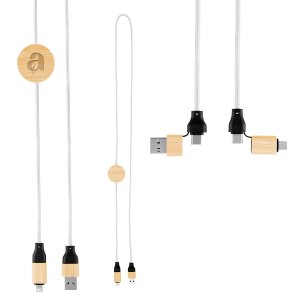 Eco-Charge Multi-Device Bamboo Cable