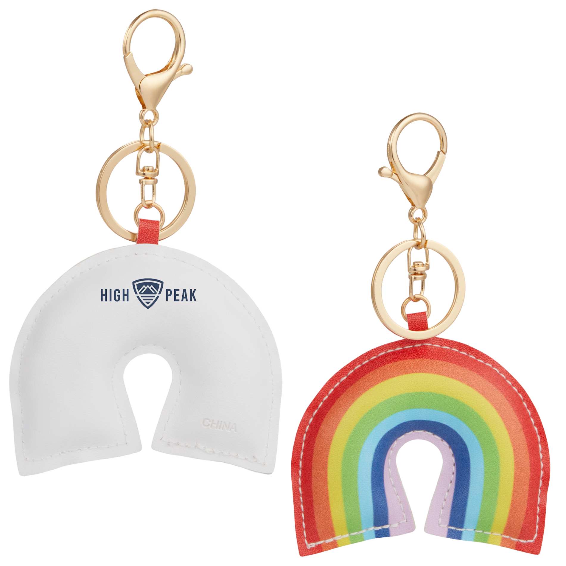 Rainbow Leatherette Key Chain Charm
