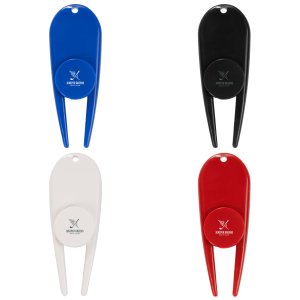 Compact Golf Divot and Marker Tool