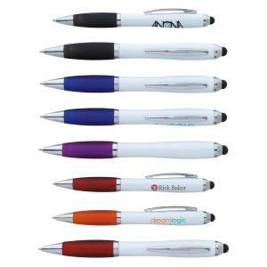 Hourglass White Barrel Stylus Pen