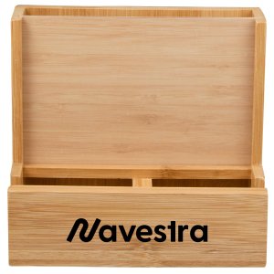Bamboo Desktop Photo Frame Organizer