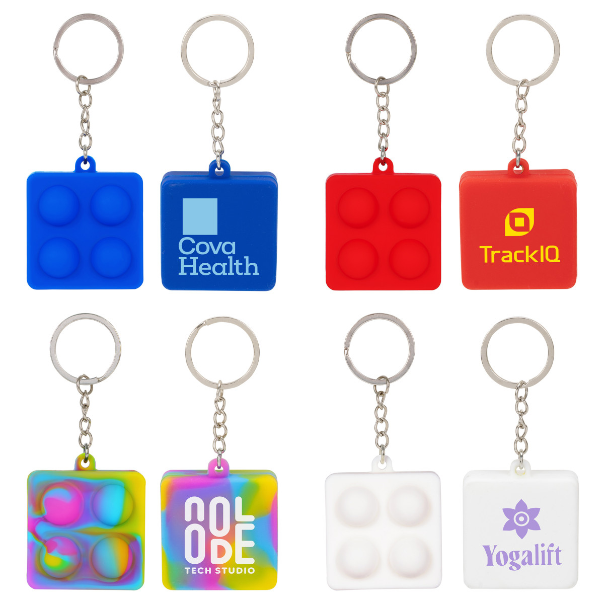 Square Pop-It Fidget Key Ring