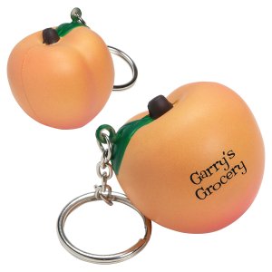 Peach Stress Ball Key Chain