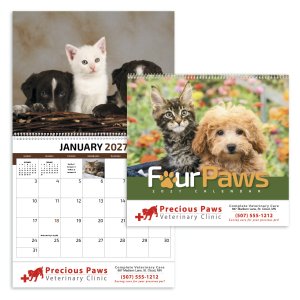 Four Paws Appointment Calendar - Spiral