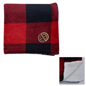 Plaid Comfort Sherpa Blanket