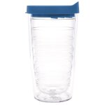 Clear Tumbler With Blue Lid