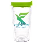 Clear Tumbler With Lime Green Lid