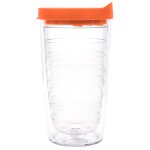 Clear Tumbler With Orange Lid