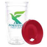 Clear Tumbler With Red Lid