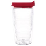Clear Tumbler With Red Lid