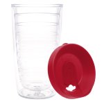 Clear Tumbler With Red Lid