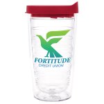 Clear Tumbler With Red Lid