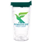 Clear Tumbler With Hunter Green Lid