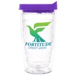 Clear Tumbler With Purple Lid
