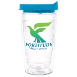 Clear Tumbler With Turquoise Lid