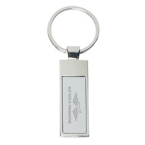 Slim Metal Rectangle Keychain