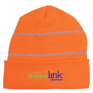 Reflective Rib Knit Cuff Beanie